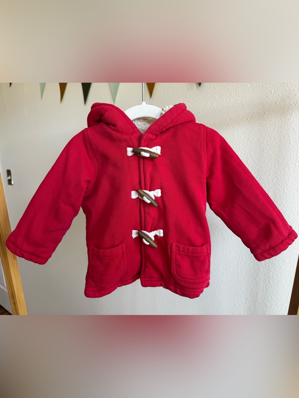 BABY BODEN | Kids’ Red Jersey Duffle Coat